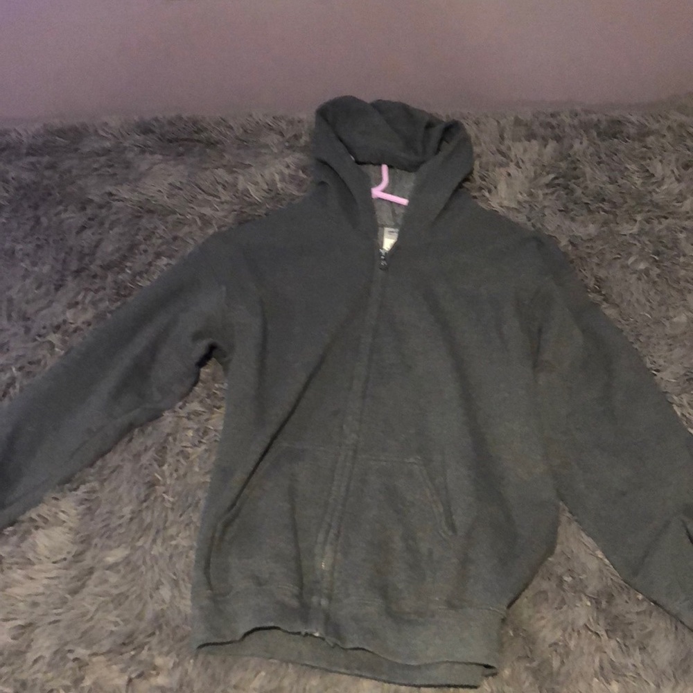 Plain gray zip up hoodie